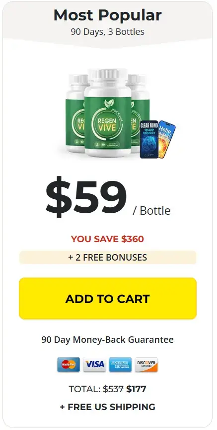RegenVive 3 bottle offer - $59