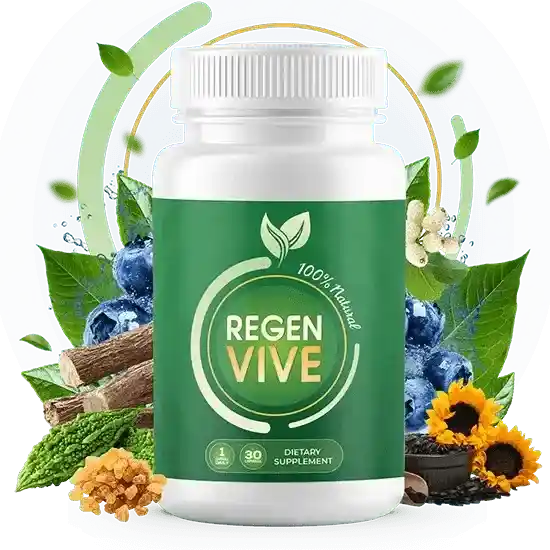 Official RegenVive supplement bottle with natural ingredients